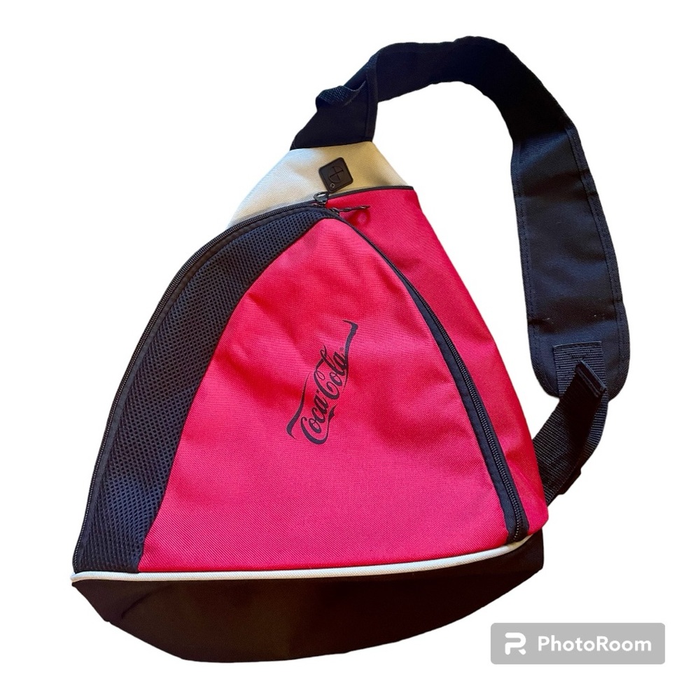 Coca-Cola sling shoulder backpack crossbody bag red, black, grey made by Gemline